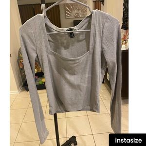 Forever 22 Grey Square Neck Top